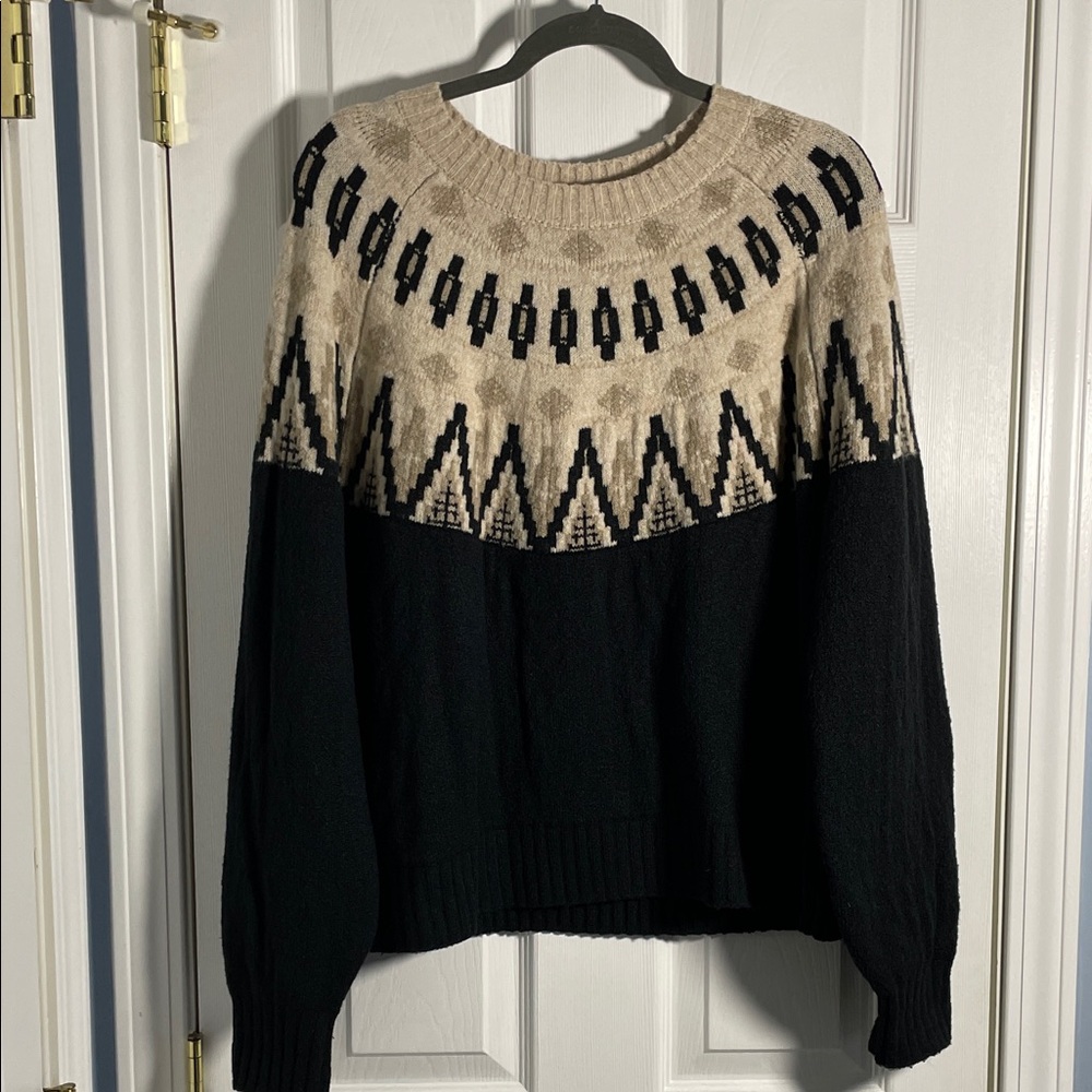 Lucky Brand Black and Tan Sweater